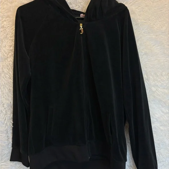 Juicy Couture Velvet Zip-Up Hoodie – Size XL Y2K | Rare | Velour | Rhinestones👑 - Picture 5 of 17